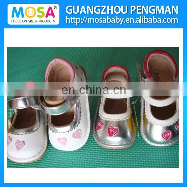 Cute Toddler Girl Leather Squeaky Outdoor Shoes Wholesale