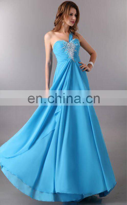 2015 New Arrivals Embroidery Beaded Elegant Black One Shoulder Designer Evening Dresses CL3120-1