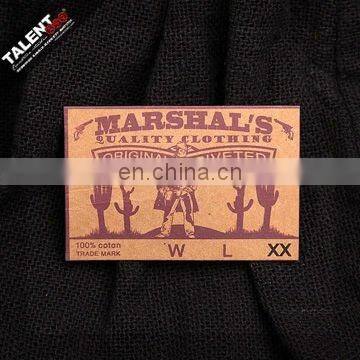 kraft-wash-paper denim leather label patch