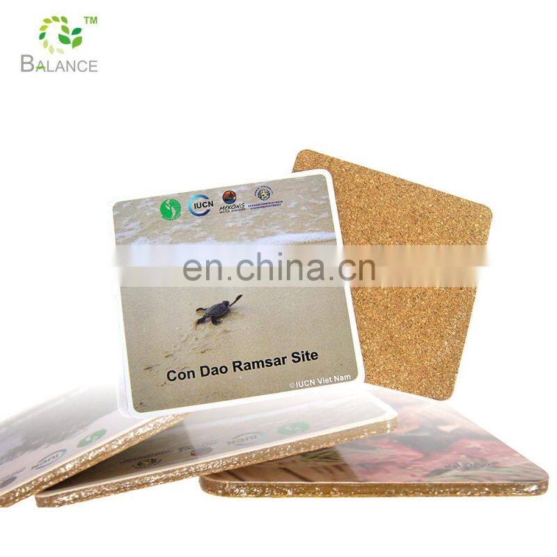 new design customization natural eco friendly coasters blank cork coaster 100mm size