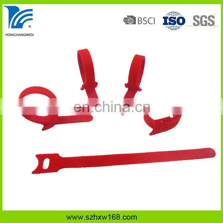 Factory price colorful nylon reusable hook and loop cable tie strap
