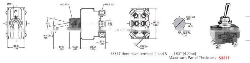 NKKS-331 4  leads 2 gear2 button switch