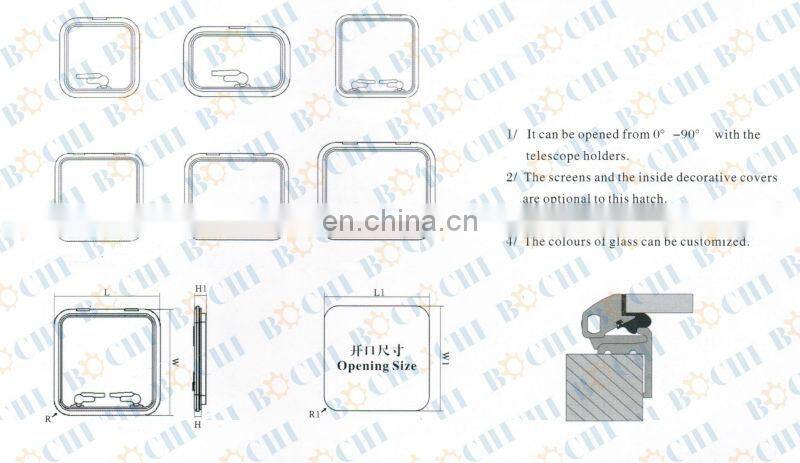 Yacht Rectangular Aluminum Hatch