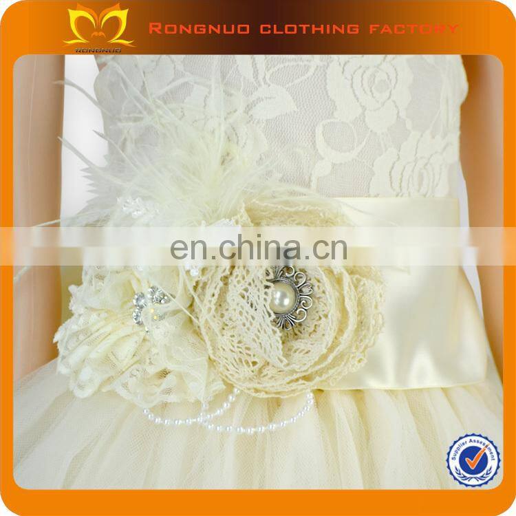 Newest Girls Floor Length Pattern Wedding Gowns Fancy Kids Casual Tulle Ball Gowns Children Boutique Wedding Dresses