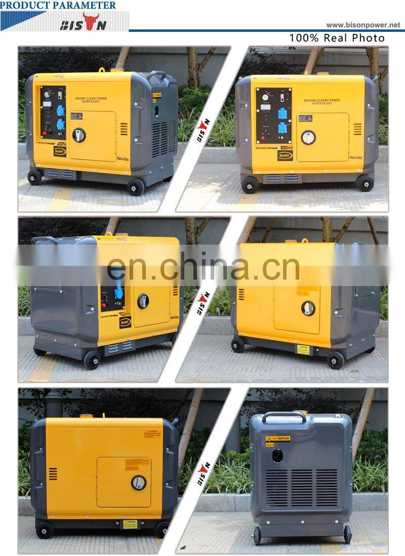 BISON China Taizhou BS6500DSEA Factory Price CE Certificated Silent Induction Generator for Sale Diesel