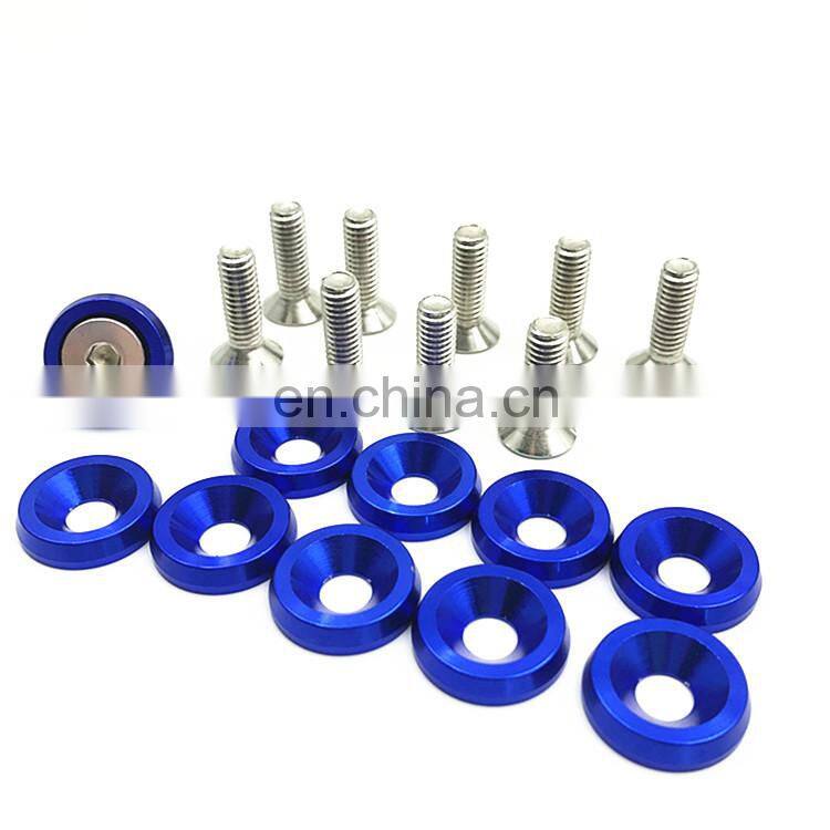Blue Universal Engine Oil Catch Tank Reservoir Breather Kit Can Tank Aluminum