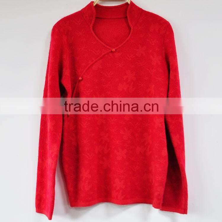 Tang suit style sweater for old women