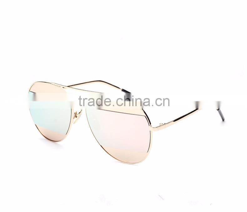2016 New Designer two colors Sun Glasses Split 3 Parts Mirror Lens for women