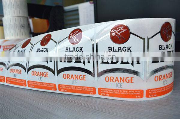 Beautiful printed top grade hot stamped wine label