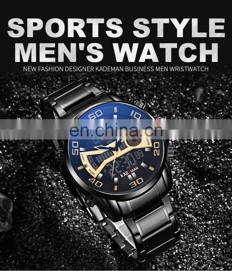 KADEMAN K6171 chinese men watches double display led alarm luminous chrono water resistant sports digital military watches