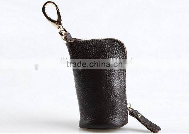Handmade retro cowide leather key holder for men unisex key case leather coin purse