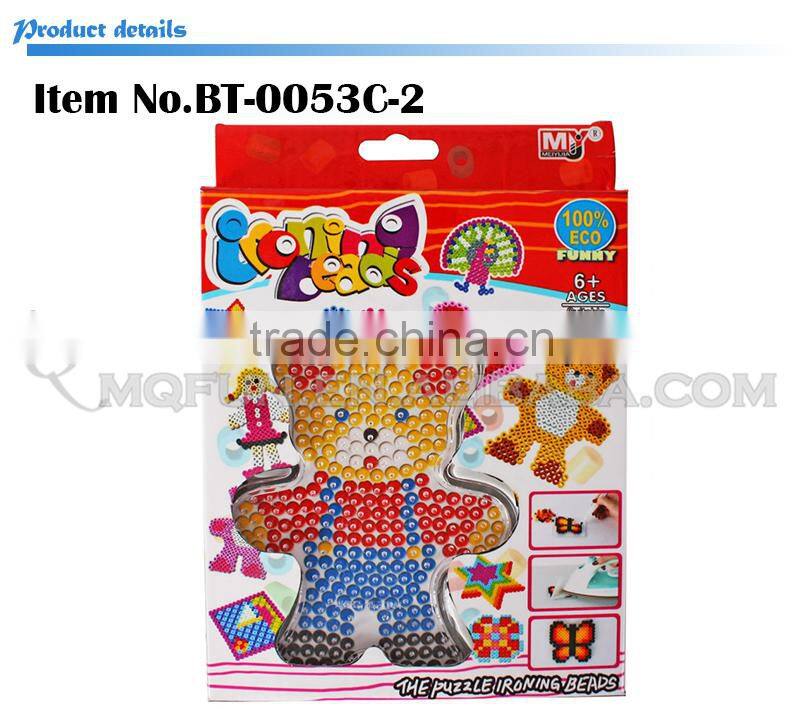 Mini Qute 3 styles DIY Ironing Hama Perler Beans 3D Jigsaw Boy model building block kid educational toy (Accept OEM)
