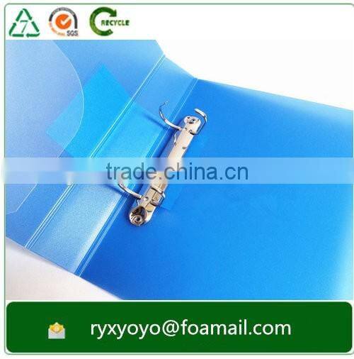 office stationary a4 size pp hard plastic 2 D metal clip file folder