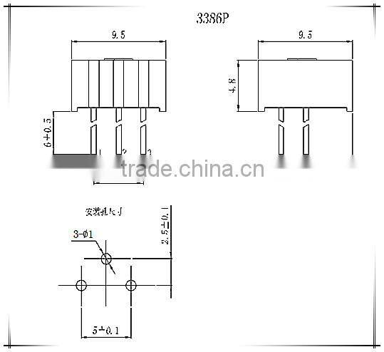 single turn 3386P 20K ohm trimmer potentiometer