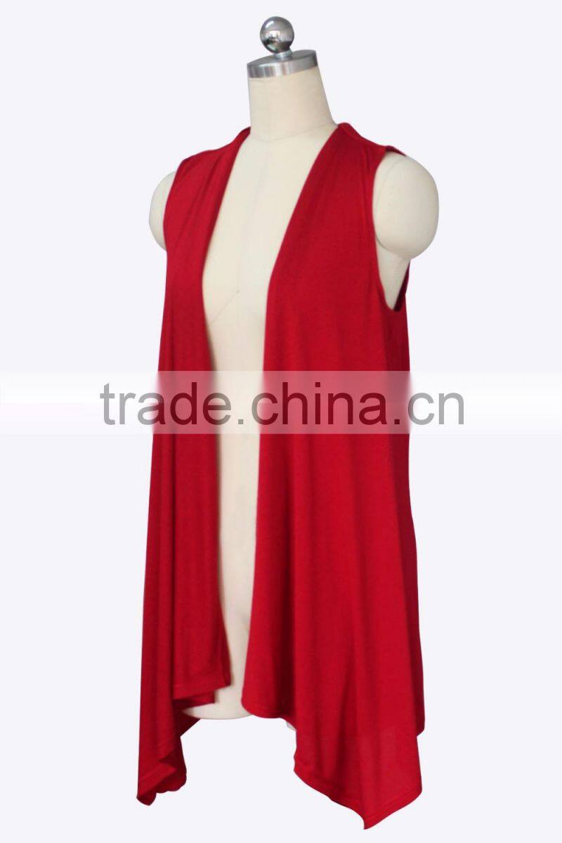 2015 fashion plus size solid color sleeveless knit waistcoat cardigan jacket women's clothing coats
