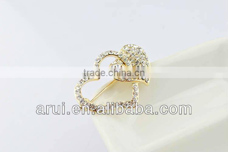 Pins dress heart flower alloy brooch bow