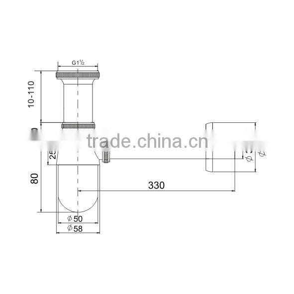 New sanitary ware basin accessories bottle trap chrome plated brass waste sink siphon(J281-A)