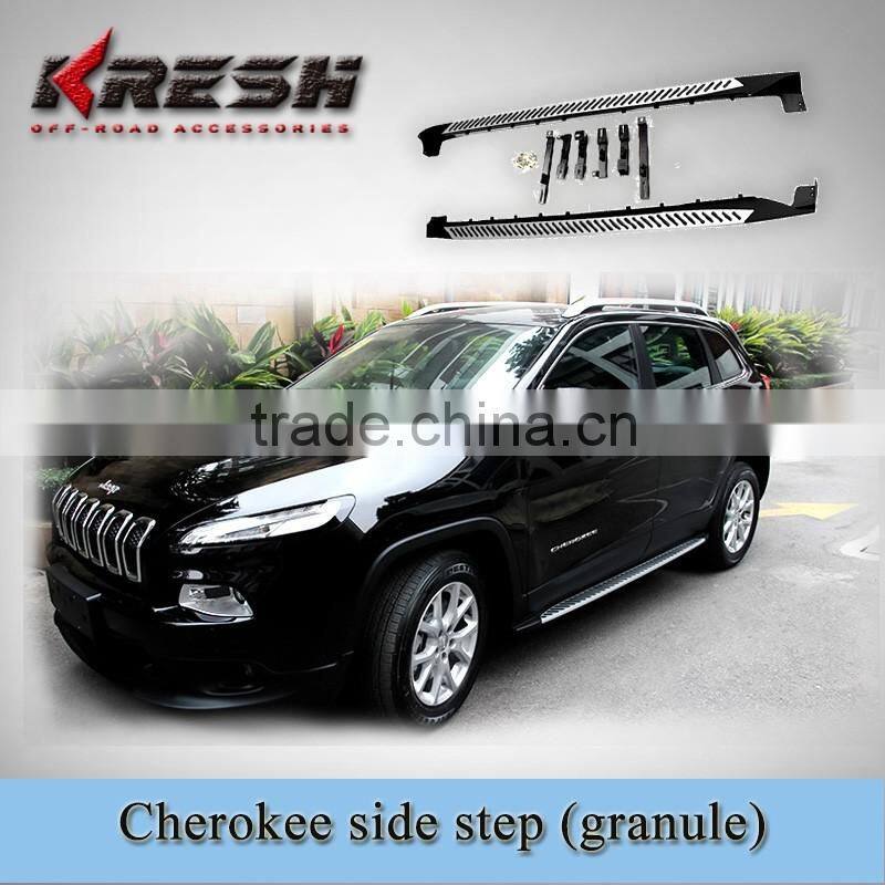 Hot sell Aluminum 4x4 SUV KRESH aluminum alloy Cherokee side step with black color and aluminum material