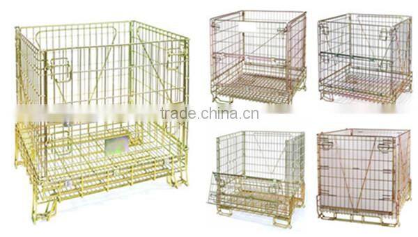 Euro size Huameilong industrial foldable wire mesh stacking baskets