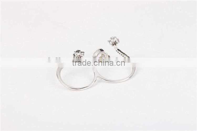 2016 new china factory direct wholesale fashion jewelry ring 925 sterling silver fashion double women ring set