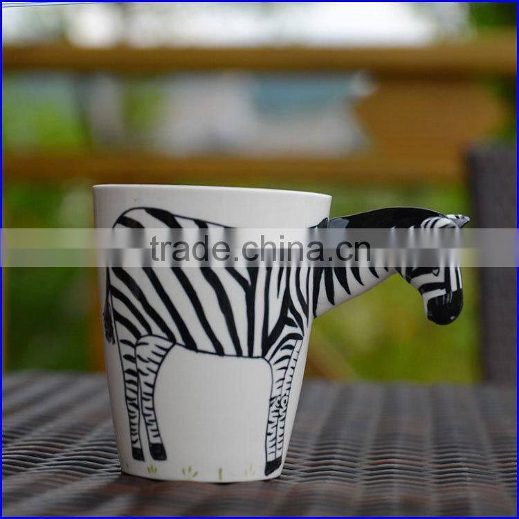 Ceramic 3D animal shape mugs for coffee or tea novelty cups food grade stoneware