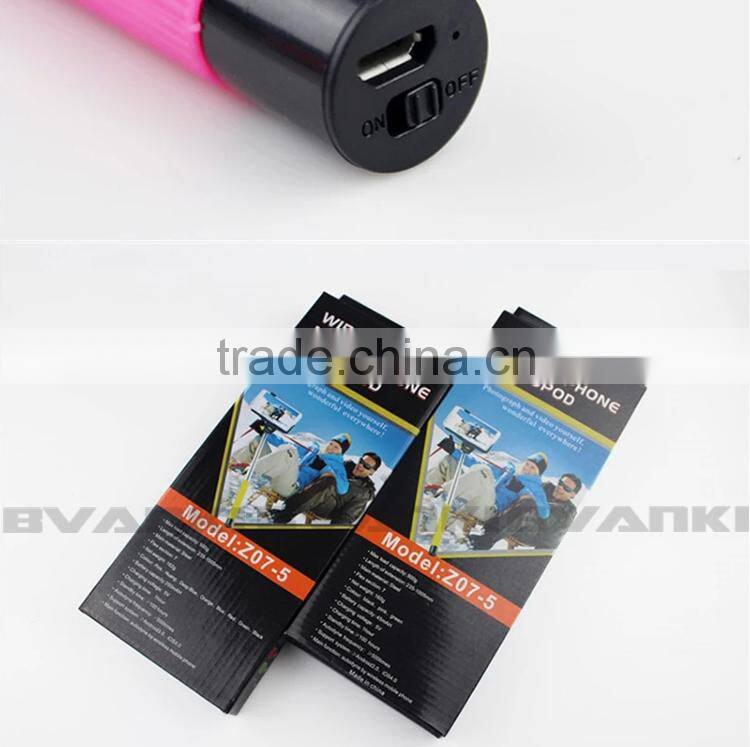 Wholesale Extendable Camera Tripod Handheld colorful wireless Monopod bluetooth Selfie Sticks with bluetooth shutter button