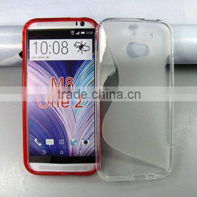 New Clear S-line TPU Silicone Gel Cover Case for HTC One M8