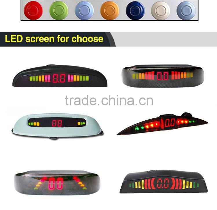 Car bibi alert front and rear parking sensors with 3 colors and 8 stage slim lED display
