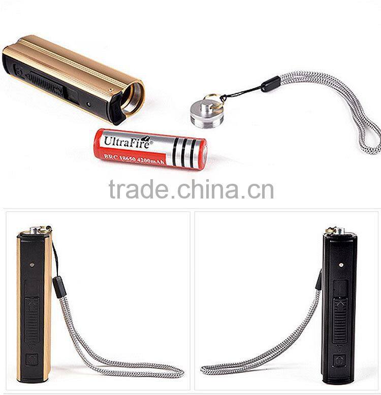 JF Rechargable Emergency LED Cigarette Lighter Flashlight,Smoke Cigarette Lighter Flashlight with USB,power bank with flashlight