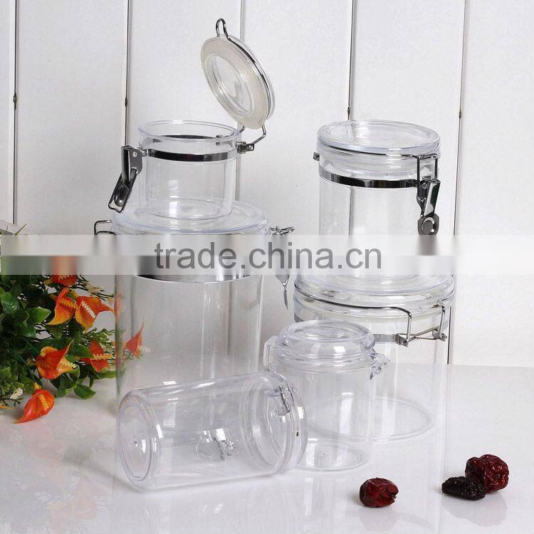 clear square PET,PS kilner jar body care seal jar