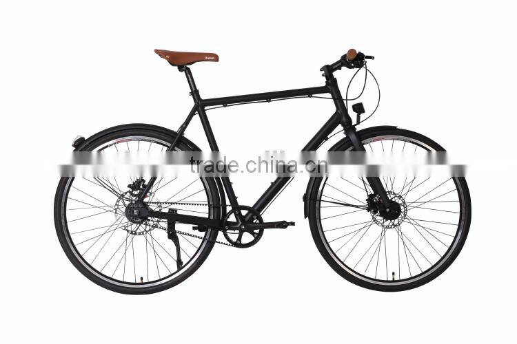 High End Retro Style 700C 8 Speed and Dynamo Hub Belt Drive Alloy City Bike