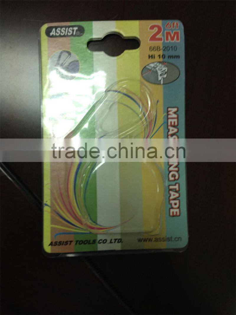 Assist 2m 6ft key chain pink measuring tape tape measure