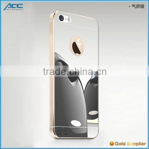 2015 hot selling product, new arrived Front+Back metallic electroplating mirror tempered glass screen protector for iPhone 5 5s