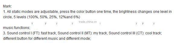 18 key RF audio Controller music led controller rgb