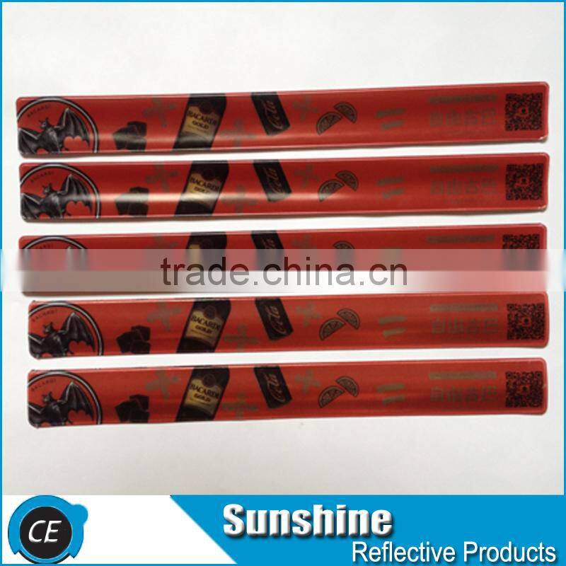 Eco-friendly Material reflective snap bands for kids