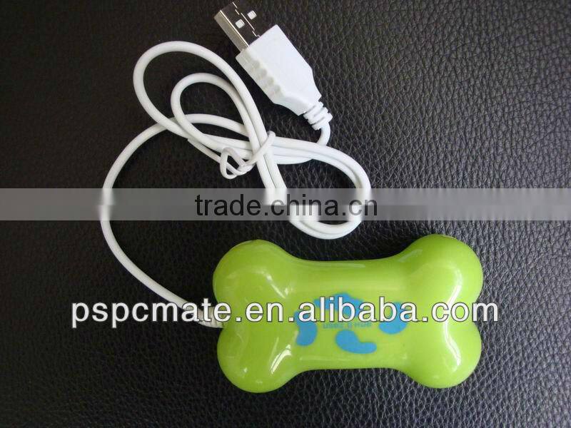 PC Computer white/blue Bone Shape USB 2.0 4 Port Hub New