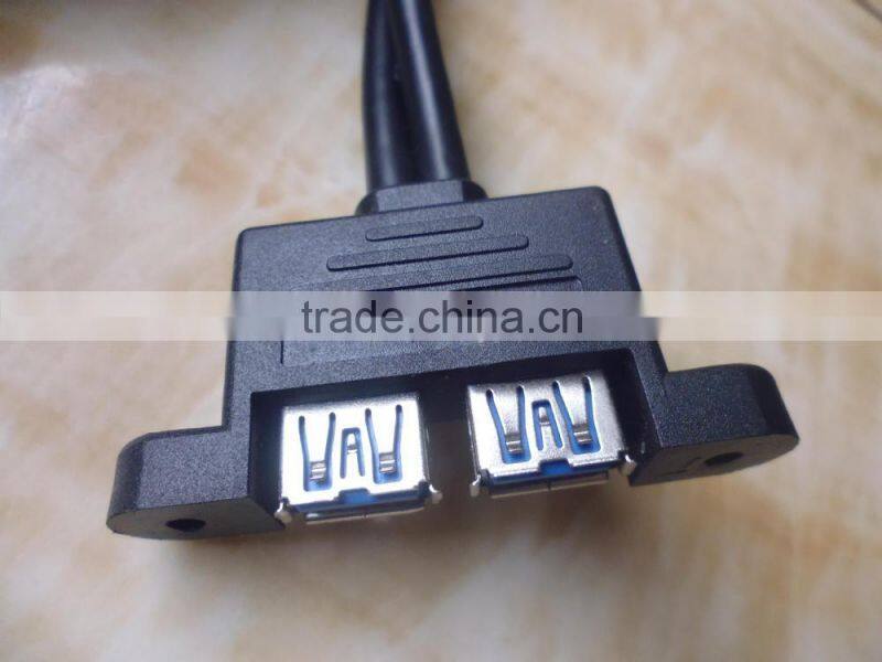 high quality USB AF*2 TO 20P Housing 3.0 cable