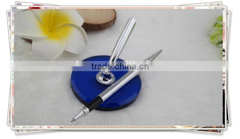 TT- 08 silver table pen with acrylic pen display stand , bank pen holder