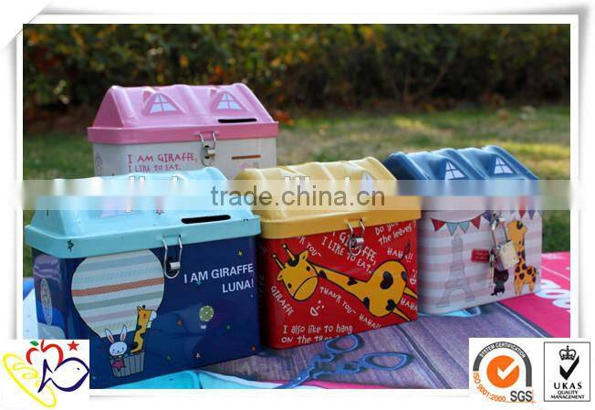 Tintop gift tin box/house top style packaging tin / tin case