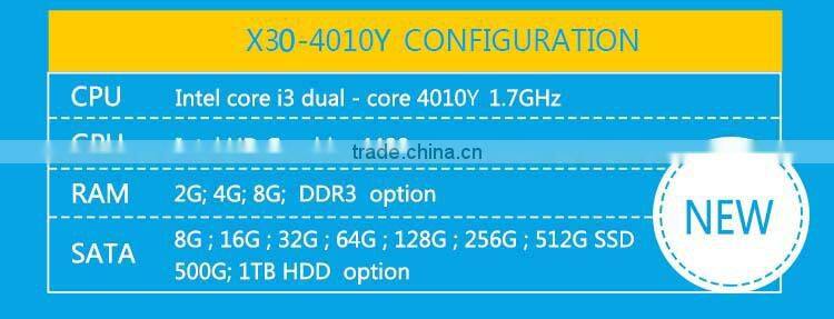 Hot Selling X30-4010Y HD 4000 1.7G HZ 4G RAM 128G SSD Desktop Computers Mini Pc Board i5 Barebone Support Linux/Ubuntu/window 7
