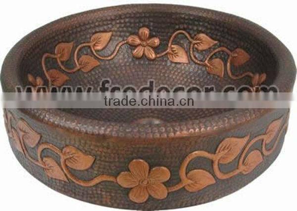 Single bowl Bathroom art Copper basin FSE-CS-101B