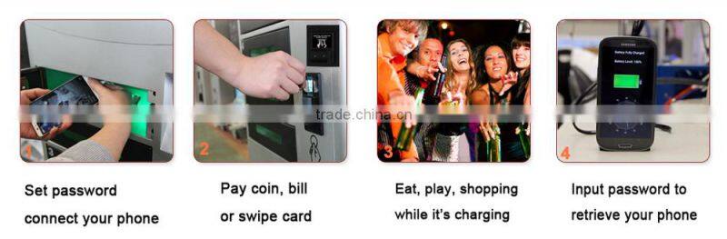 Banknotes Operated Vending Kiosk digital signage phone charging station locker APC-08B