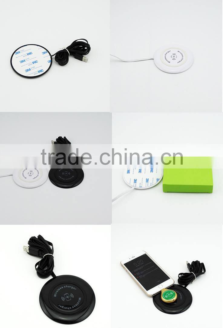 New popular Hotselling adhesive Qi wireless charger phone wireless charger with CE ROHS FCC approved