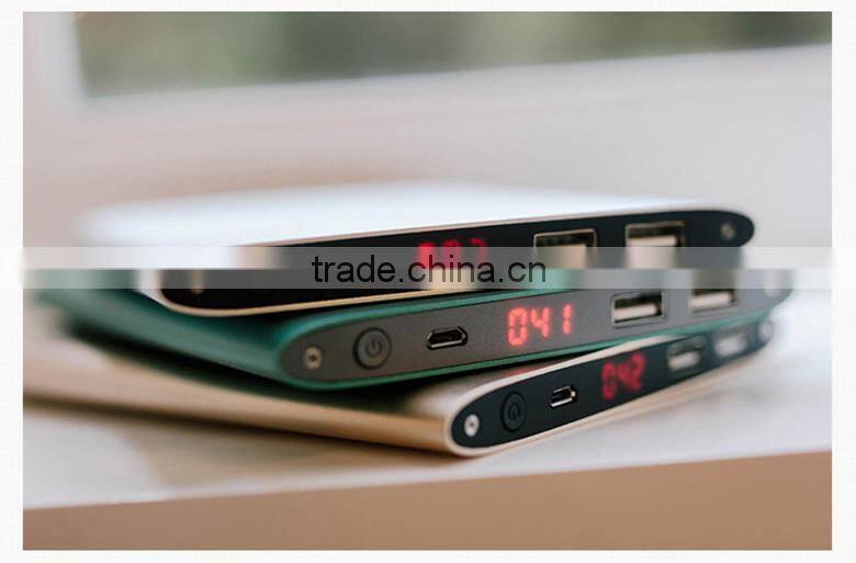 wholesale new style flashlight dual usb 20000mah slim power bank