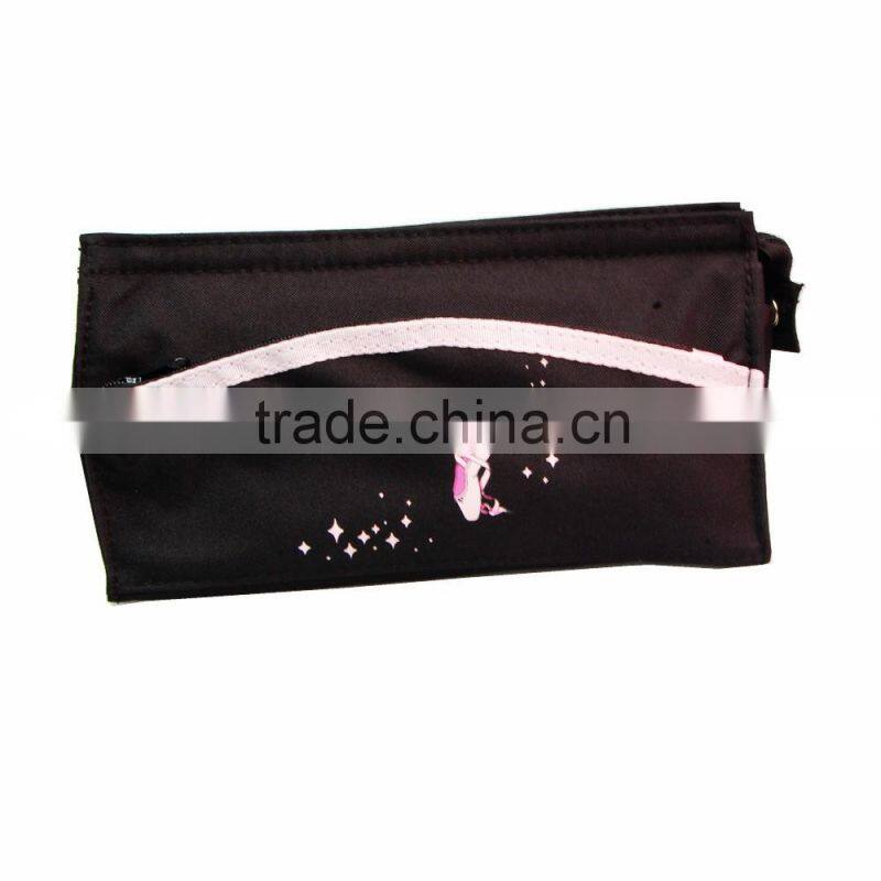 Promotional custom 300D polyester print zipper pencil bag