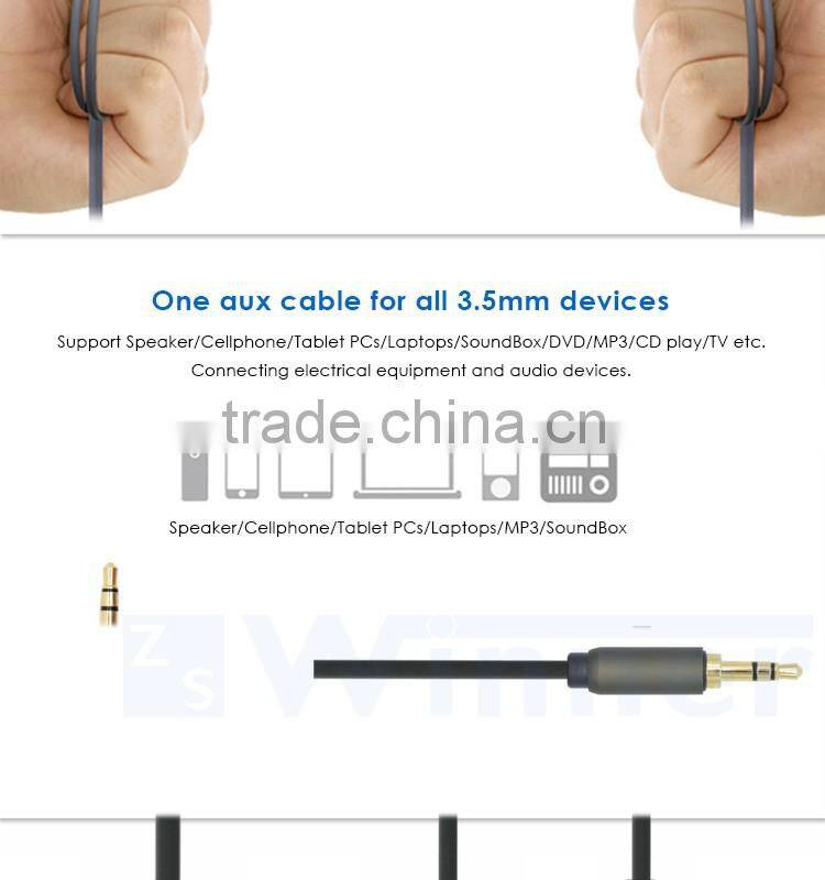 Aluminum Shell 3.5mm Auxiliary 90 degree Right Angle Audio Cable