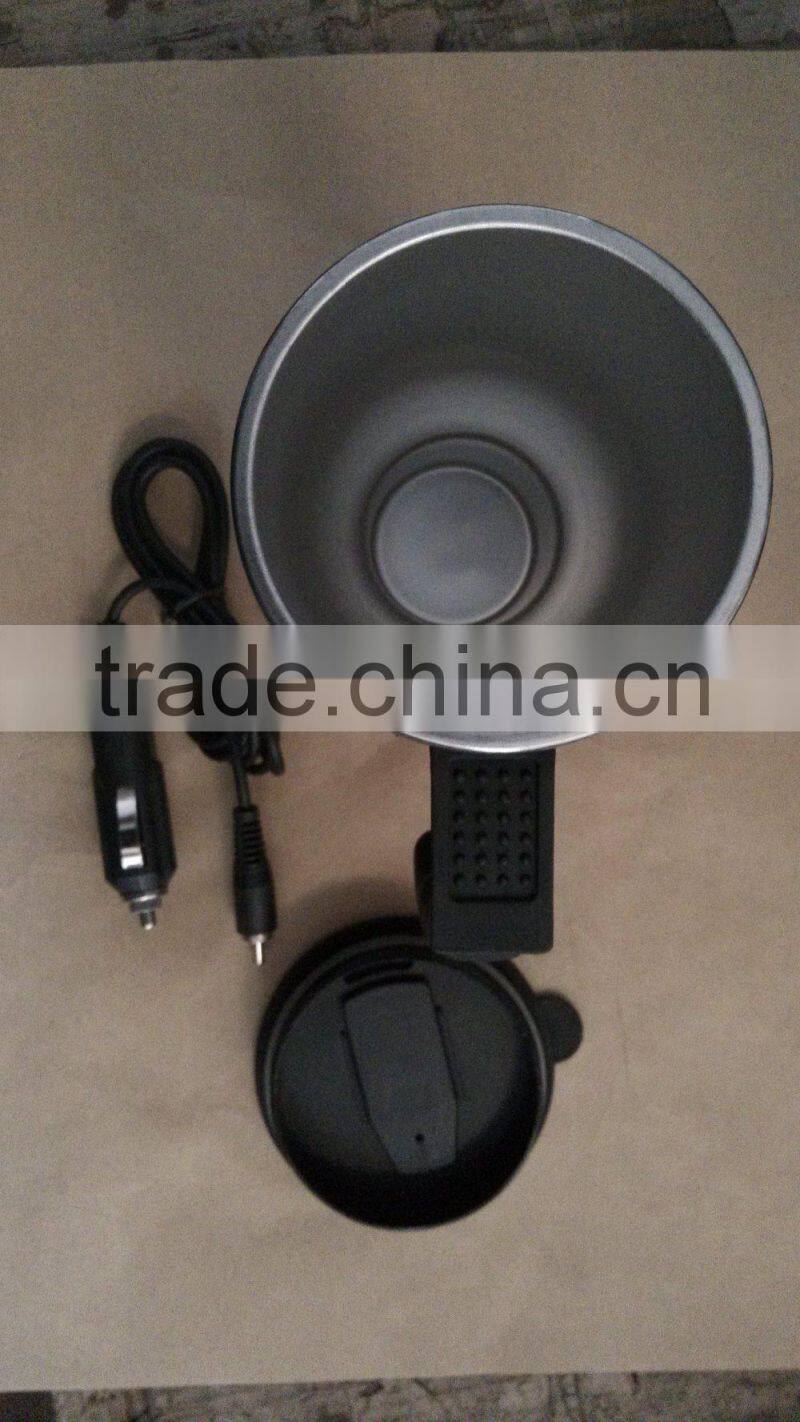 double wall stainless steel Auto vacuum cup, within car charger, 450ml capacity