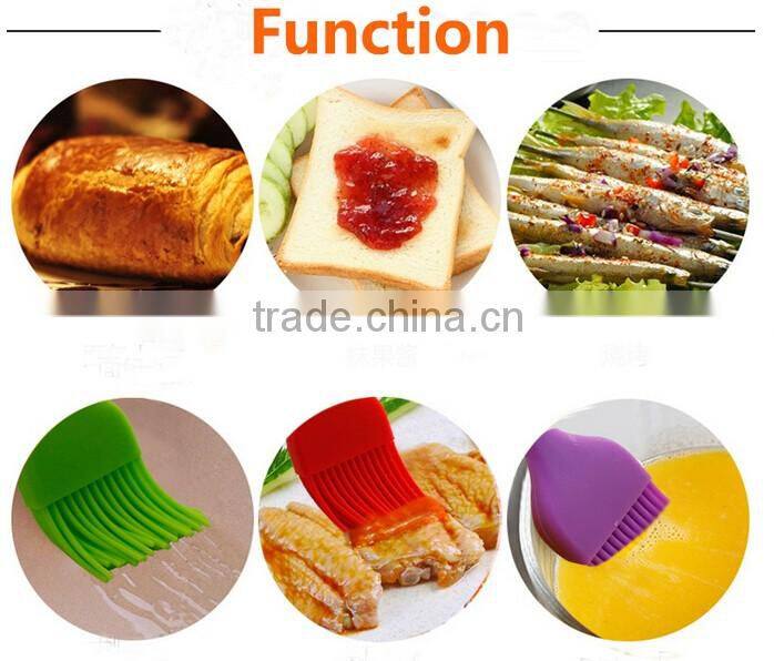 green flat high temperature resistant silicone barbecue brush,silicone rubber BBQ cleaning basting brushes