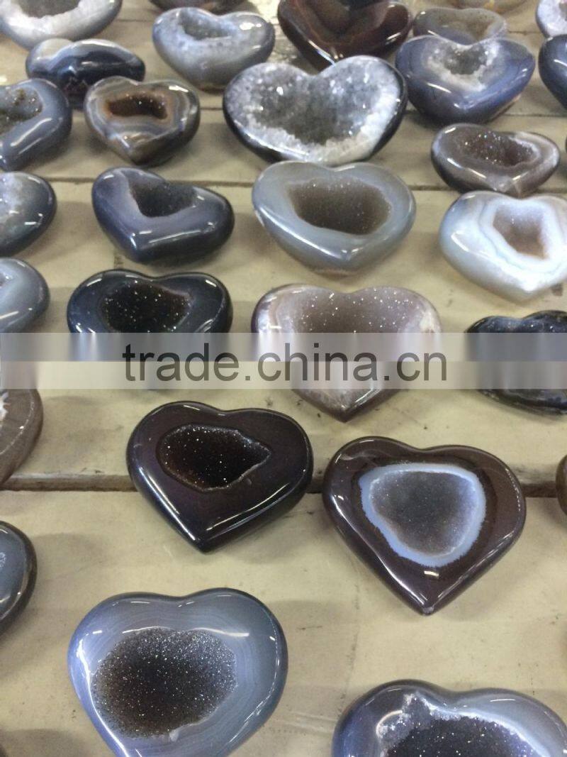 Heart agate druze polished - A Quality direct from the factory - Beautiful gift!!!