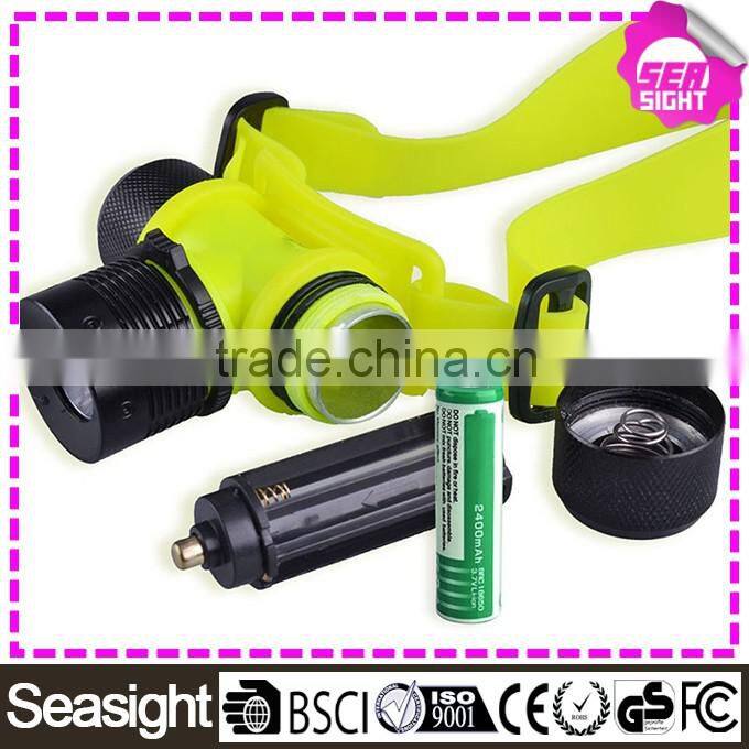 Diving powerful led flashlight, Yellow Waterproof T6 scuba led diving flashlight